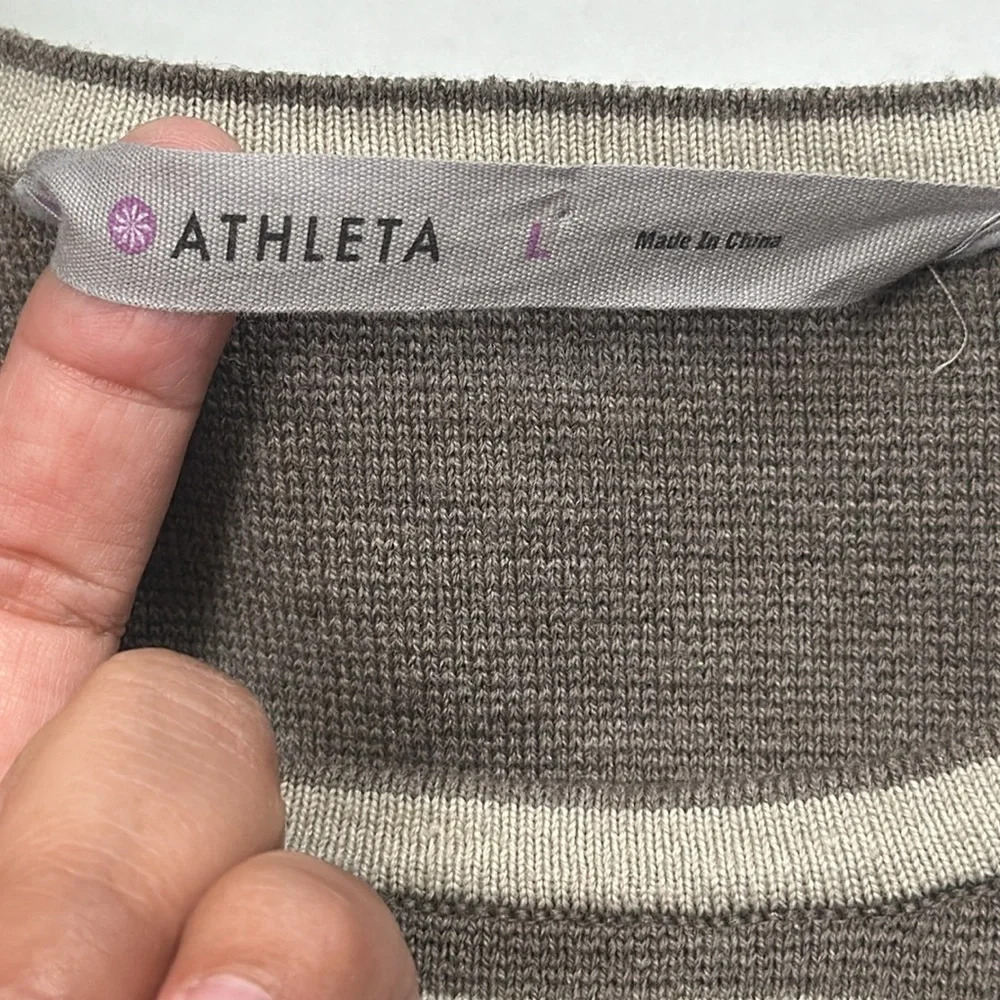 Athleta Boreal Two Tone Wool Blend Sweater Dress Women's Size Large Long Sleeve - Picture 6 of 12